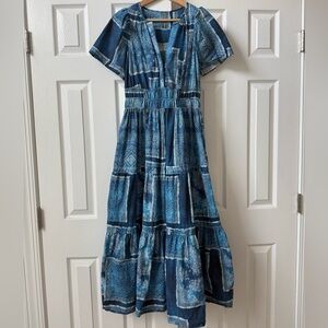 Anthropologie The Somerset Maxi - Blue Patchwork - Excellent condition